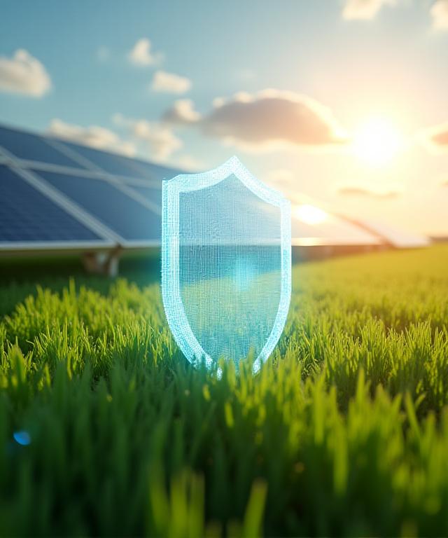 Concetto di sicurezza digitale e protezione dei dati solari