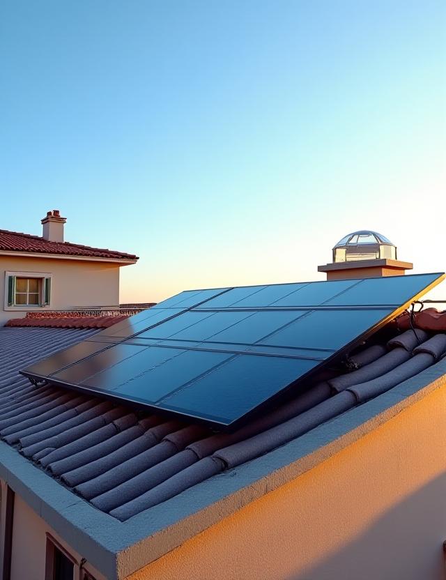 Pannelli solari eleganti integrati in architettura romana